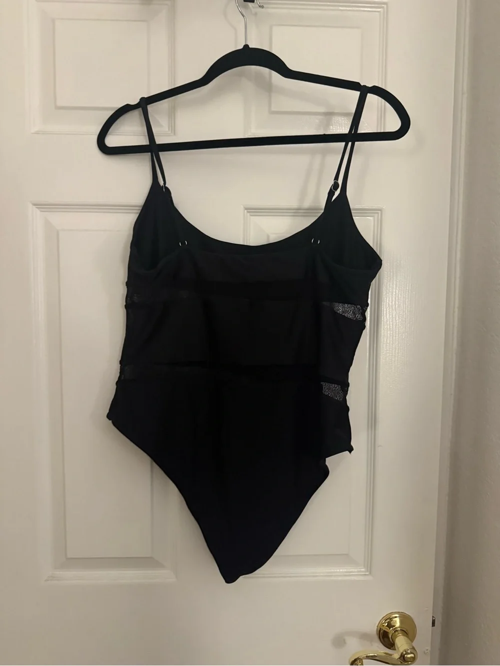 Lovers & friends XL Black Mesh-Detail One-Piece Swimsuit
